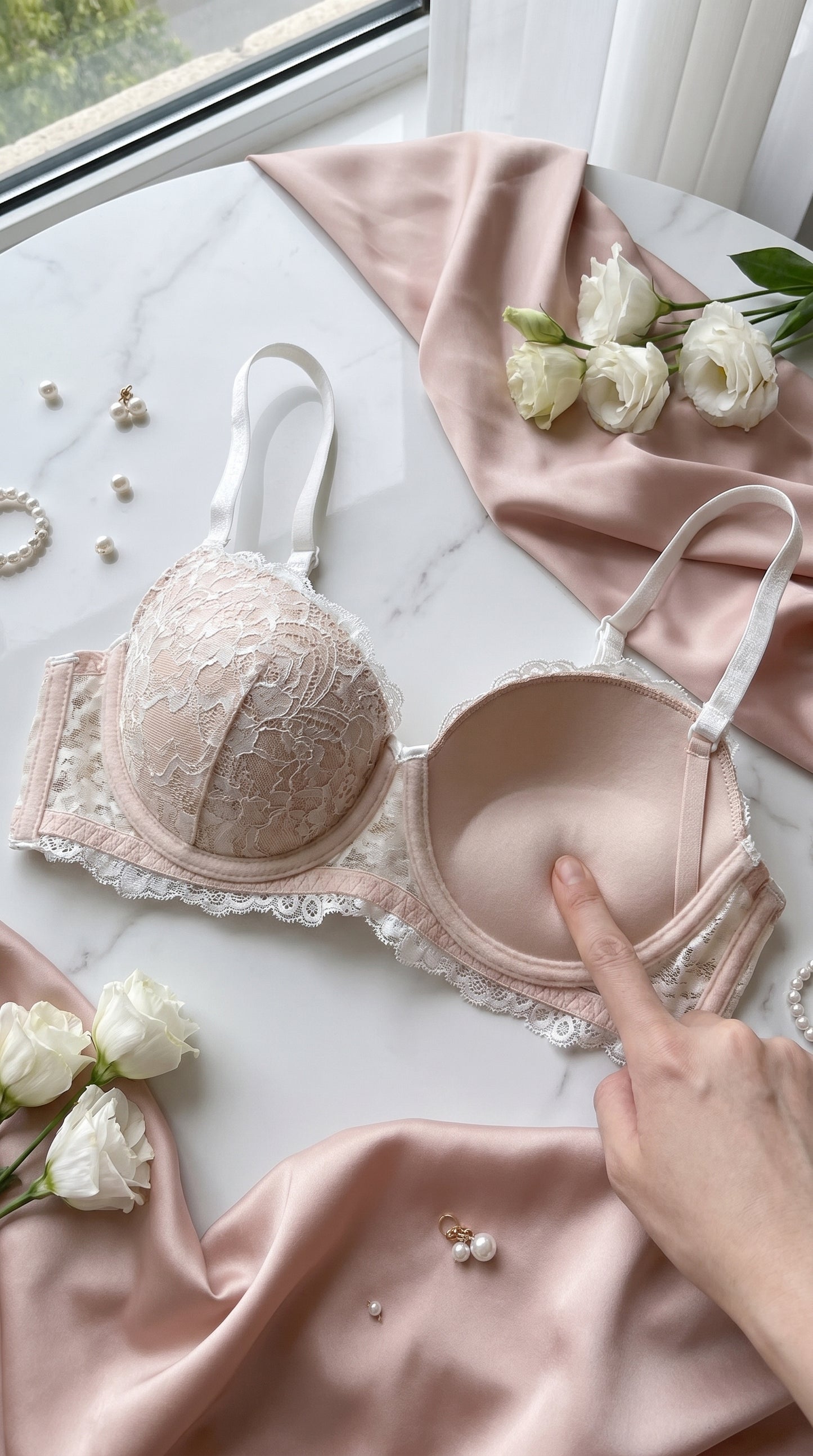 Women 1/2 Cup Lace Bra Sexy Floral Underwire Underwear