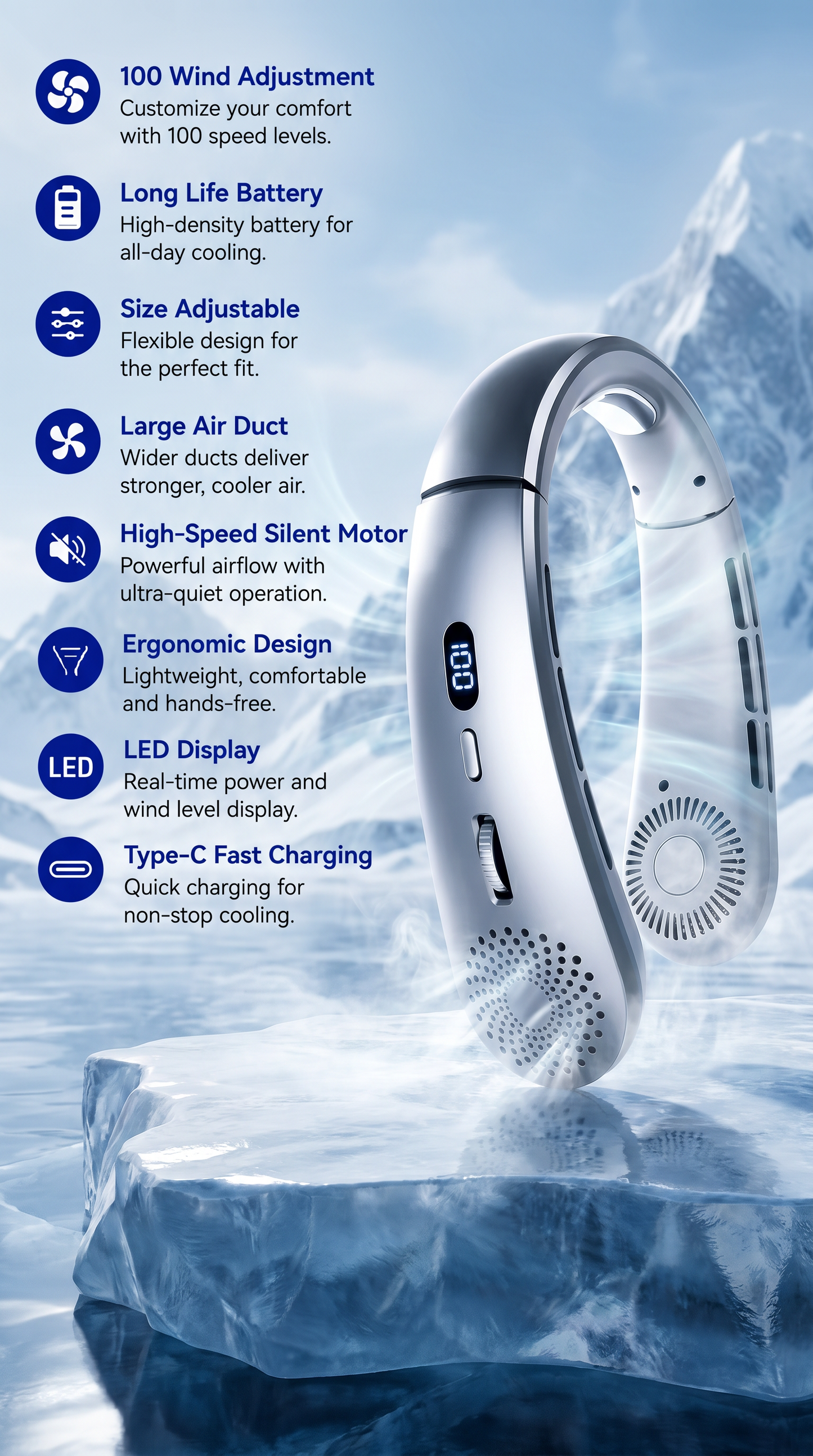 CoolBreeze Portable Neck Fan