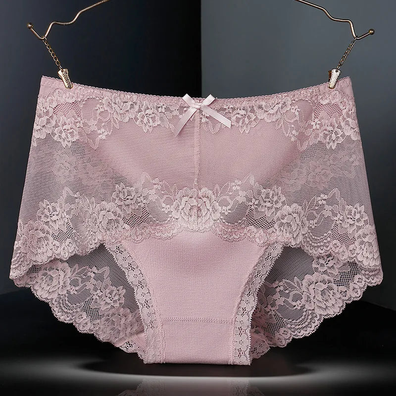 Cotton Women's underwear lace transparent panties