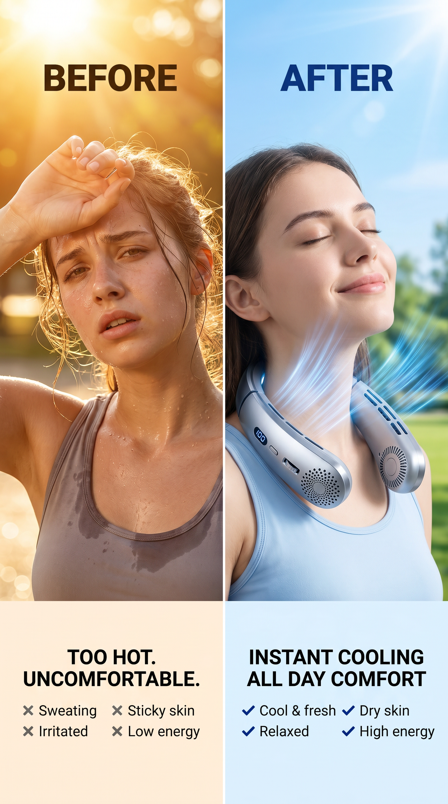 CoolBreeze Portable Neck Fan