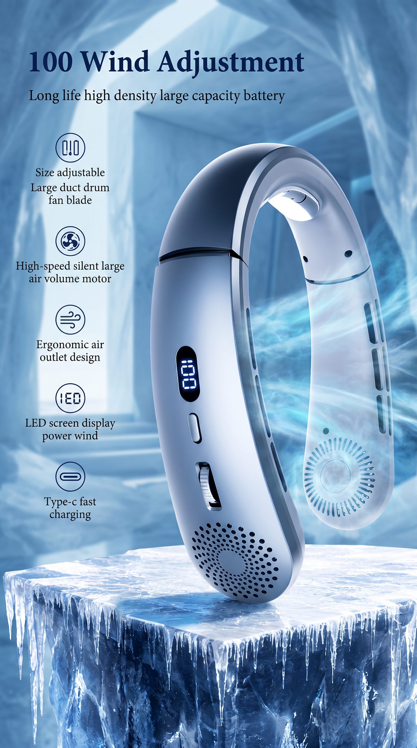 CoolBreeze Portable Neck Fan