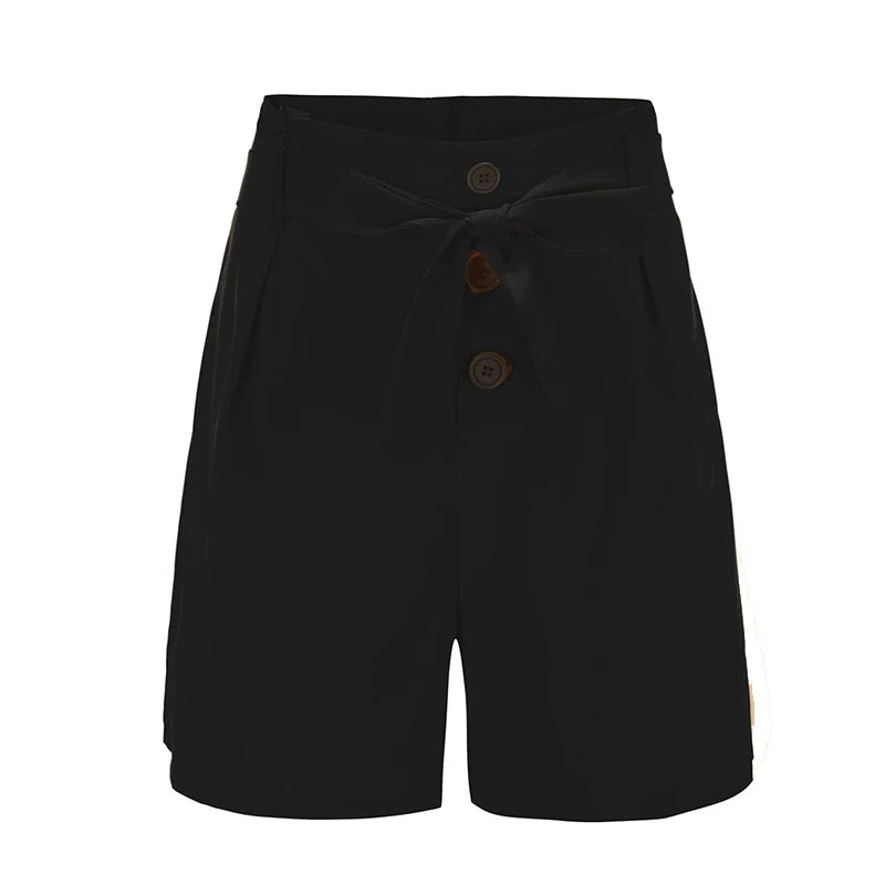 Solid Button Front Shorts
