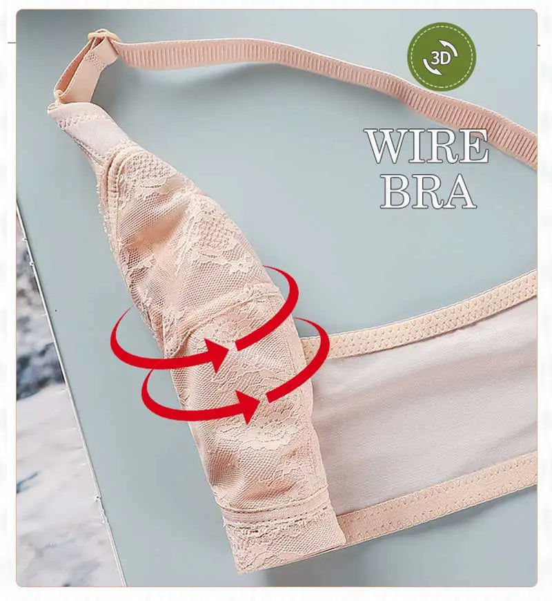 Women's Big Lace Bra Ultra-thin Unlined Transparent Push up Bras Wireless Sexy Fashion Underwear 34-46 Large Bras