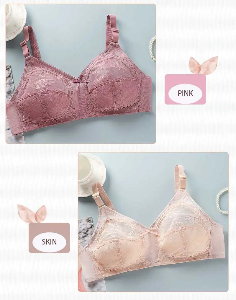 Women's Big Lace Bra Ultra-thin Unlined Transparent Push up Bras Wireless Sexy Fashion Underwear 34-46 Large Bras