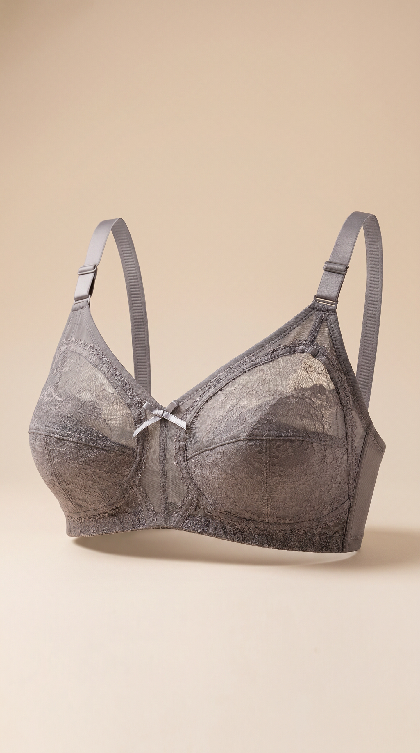 Women's Big Lace Bra Ultra-thin Unlined Transparent Push up Bras
